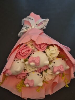 Hello Kitty Pink and White Plush Bouquet